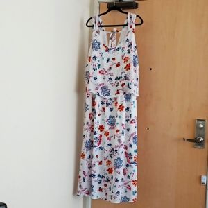 White Floral Maxi Tank Dress